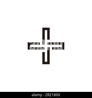 Letter J plus, square geometric symbol simple logo vector Stock Vector