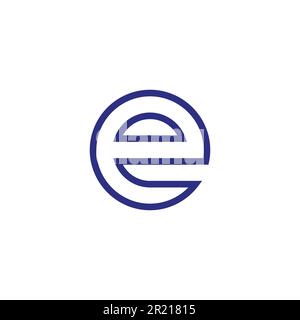 Letter e circle, line geometric symbol simple logo vector Stock Vector