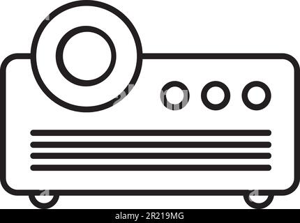Projector device for presentation icon vector. Electronic gadget technology for presenting project on conference or office meeting in office. Digital Stock Vector