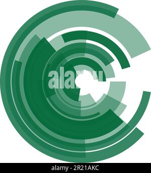 Vector Radar Display concept round green icon or symbol Stock Vector ...
