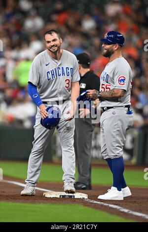 Chicago Cubs first base coach Mike Napoli (55) during the MLB game between  the Chicago Cubs and the Houston Astros on Monday, May 15, 2023, at Minute  Stock Photo - Alamy