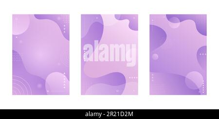 Collection fluid liquid poster and geometric background of dynamic shapes. Wallpaper gradient with liquid shape. Illustration colorful template banner Stock Photo