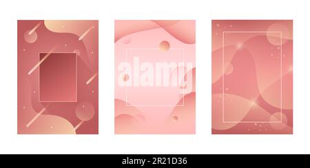 Collection fluid liquid poster and geometric background of dynamic shapes. Wallpaper gradient with liquid shape. Illustration colorful template banner Stock Photo