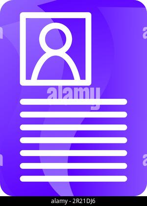 Document employee manager profile icon vector. Cv curriculum vitae future colleague, worker information and identification photography concept linear Stock Vector