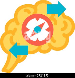 Brain function of solution problem icon vector. Thinking strategy for ...