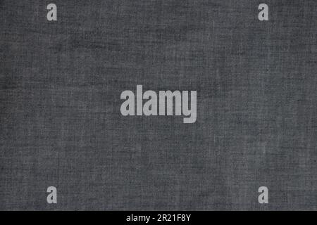 Natural Linen Texture. Detailed Closeup vintage old textured fabric burlap, rustic background in black, grey. Canvas Macro Pattern. Stock Photo