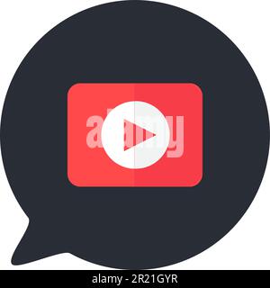 Video file mobile phone app button icon vector. Smartphone application for watching and storage movie or clip. Portable cinema in digital electronic c Stock Vector