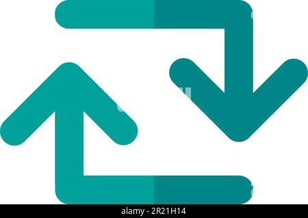 Reloading internet website page button icon vector. Reload or reset web site in form rotation arrow, cyberspace element. Electronic cellphone gadget b Stock Vector