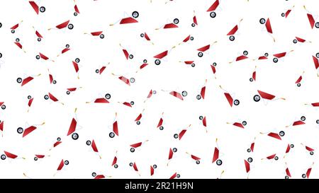 Texture, Seamless Abstract Pattern Of Building Garden Mechanical Metal One-Wheeled Carts For Repair. Stock Vector