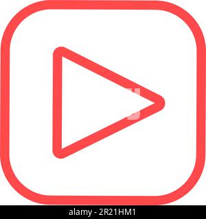 Play bubble button color icon. Music reproduction badge. Media element thin line customizable illustration. Contour silhouette symbol. Vector isolated Stock Vector