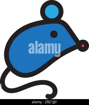 Mouse for make laboratory experiment icon vector. Rat experimental lab animal for testing biotechnology, medicament and vaccine or make chemical test. Stock Vector