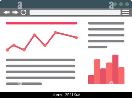 Web Template and Elements for site of blog and infographics on computer. Page Site or Article UI UX Web Design Template Stock Vector