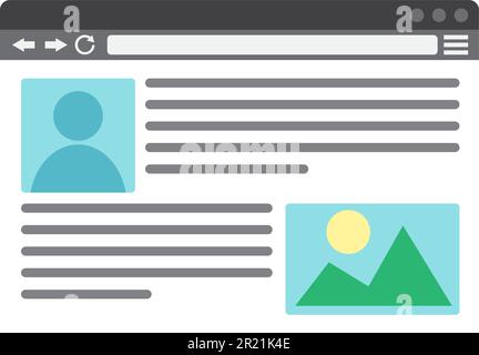 Web Template and Elements for site of blog and infographics on computer. Page Site or Article UI UX Web Design Template Stock Vector