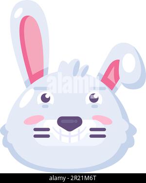 Posivity Rabbit Bunny happiness positive emoji smiling vector. Cute wild rabbit animal ...