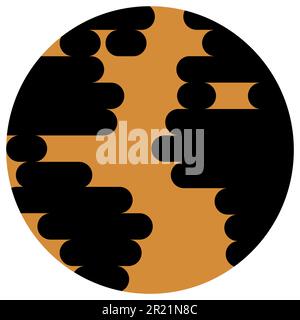 Luxury symbol planet earth with abstract glowing continents in golden color. Mystic symbol in boho style. Secret sacred vector sign isolated on white Stock Vector