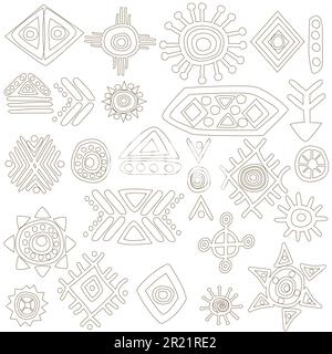 African symbols and motifs collection Stock Vector