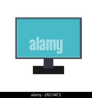 Vector illustration of a modern digital icon of a large digital smart rectangular computer in a monitor, laptop isolated on a white background. Concep Stock Vector