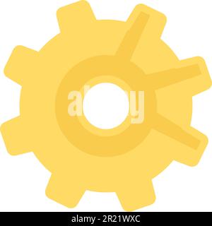 Gear of mechanical device. Study of robotics and mechanics at school lessons and university. Rotating element of mechanism. Simple colored flat vector Stock Vector