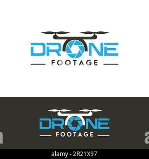 Drone Footage logo design in vector template Stock Vector