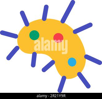 Virus icon, bacterium, microorganism causing infection of body with dangerous diseases. Beneficial and harmful viruses, microbes and pathogens. Simple Stock Vector