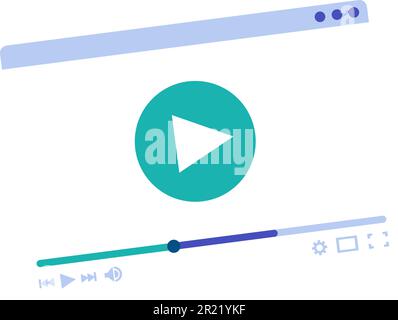 Symbol Video player icon triangle inside circle. Viewing video, pictures and presentations at school lessons. Simple colored flat vector icon isolated Stock Vector