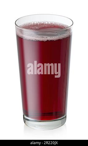glass of red grape juice isolated on white background Stock Photo
