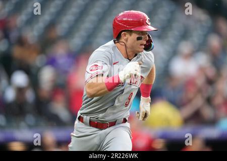 Cincinnati Reds Shortstop Matt McLain Turns A Double Play Against ...