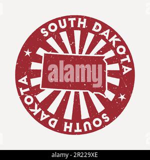 South Dakota map with stamp vintage vector background Stock Vector ...