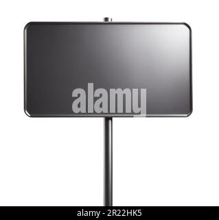 Blank metal sign board isolated on white background Stock Photo