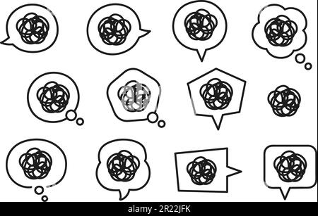 Set of handwriting speech bubbles and misty signs for a comic design, vector illustration. Stock Vector