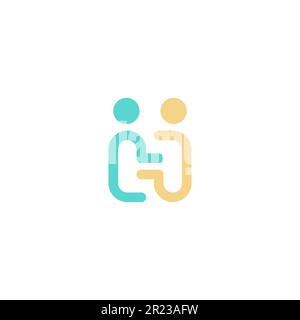 initial H with people logo template. Letter H logo Stock Vector