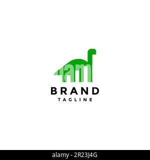 Bar Chart in Dinosaur Icon. Marketing enhancement technology logo design illustrated with bar chart in negative field in dinosaur silhouette. Stock Vector