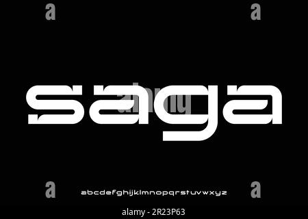 Modern wide grotesque display font vector illustration Stock Vector