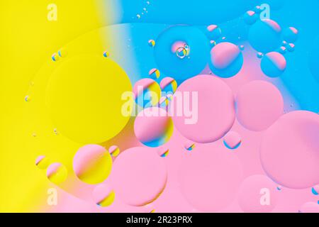 Bright abstract, multicolored background with oil circles Stock Photo