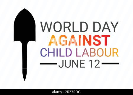 World Day Against Child Labour vector illustration. June 12. Holiday concept. Template for background, banner, card, poster with text inscription. Stock Vector