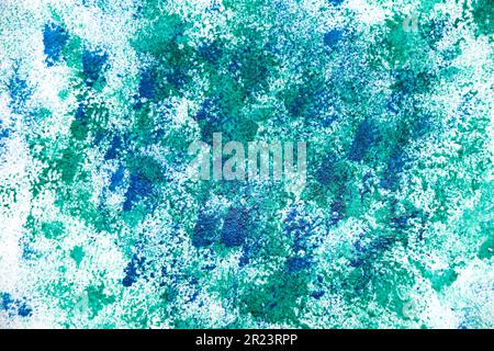 Abstract blue background with green paint white background Stock Photo