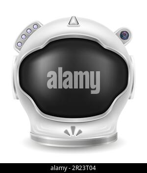 space astronaut helmet for spaceship flight vector illustration isolated on white background Stock Vector