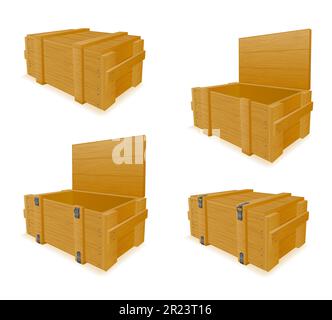 army wooden box for weapons and ammunition vector illustration isolated on white background Stock Vector