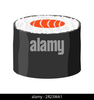 sushi roll asian food flat icon vector illustration isolated on white background Stock Vector