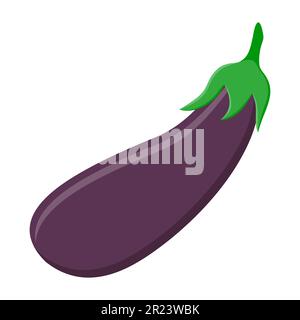 eggplant vegetable food flat icon vector illustration isolated on white background Stock Vector