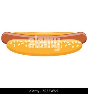 hot dog food flat icon vector illustration isolated on white background Stock Vector