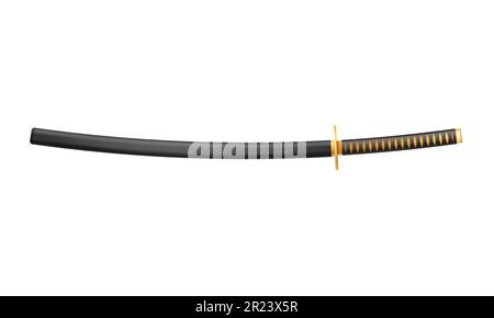 katana sword ninja weapon japanese warrior assassin vector illustration isolated on white background Stock Vector