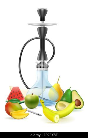 hookah for tobacco smoking and relaxation vector illustration isolated on white background Stock Vector