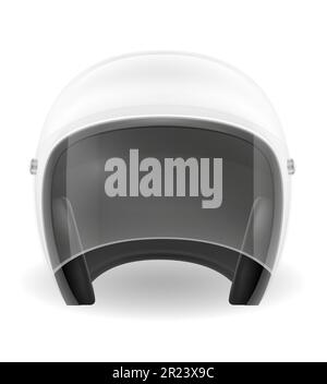 old motorcyclist helmet for driving a motorbike vector illustration isolated on white background Stock Vector