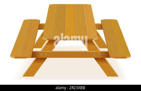 benches with a picnic table in the garden or park vector illustration isolated on white background Stock Vector