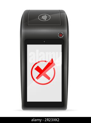 pos terminal for contactless payment for products and services vector illustration isolated on white background Stock Vector