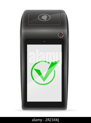 pos terminal for contactless payment for products and services vector illustration isolated on white background Stock Vector