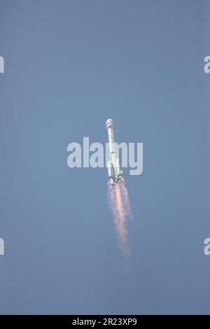 Xichang. 17th May, 2023. A new BeiDou navigation satellite carried by a Long March-3B carrier rocket is launched from the Xichang Satellite Launch Center in southwest China's Sichuan Province May 17, 2023. The satellite, designed to enter the geostationary earth orbit, is the 56th of the BeiDou family and also the first backup satellite for the country's BeiDou-3 Navigation Satellite System. Credit: Zhu Lei/Xinhua/Alamy Live News Stock Photo