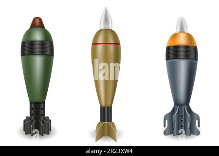 mortar military mine bomb vector illustration isolated on white background Stock Vector