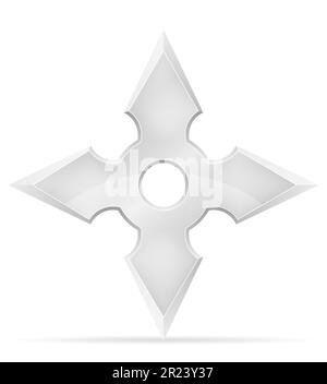 shuriken star ninja weapon japanese warrior assassin vector illustration isolated on white background Stock Vector
